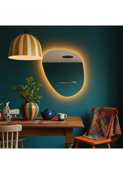 Asimetrik LED Ayna – Organik Form Modern Duvar Aynası fırsatları