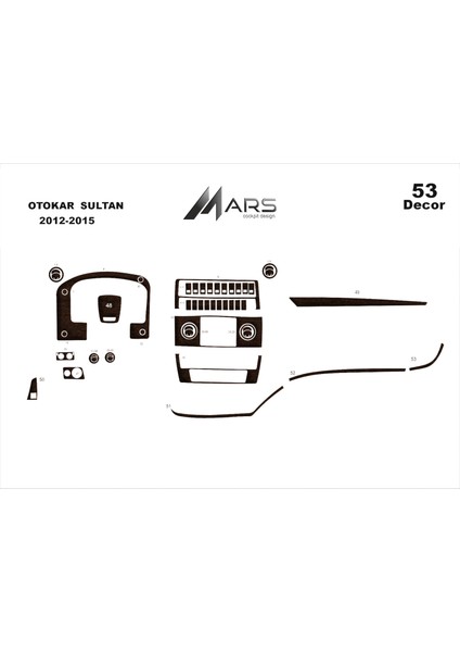 Otokar Sultan Konsol-Torpido Kaplama 2012-2015 Arası Koyu Meşe