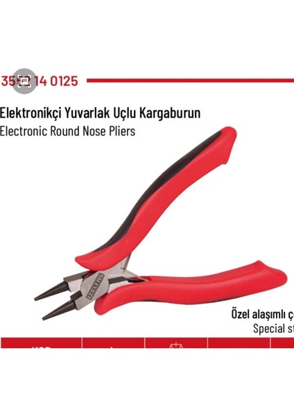 Elektronikçi Yuvarlak Uçlu Kargaburun 125MM