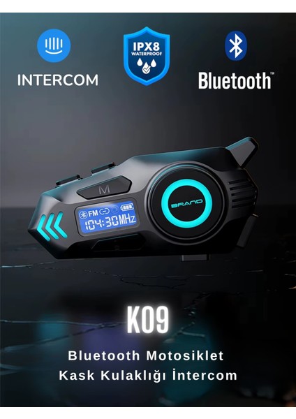 K09 Intercom Bluetooth Motosiklet Kask Kulaklığı Intercom Kulaklık