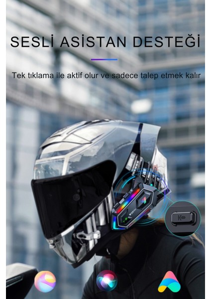 Y20 Max Rgb Işık Efektli Intercom Bluetooth Motosiklet Kask Kulaklığı Intercom Kulaklık indirimleri