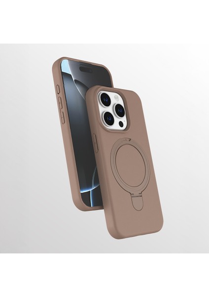 Apple Iphone 16 Pro Kılıf Magsafeli Standlı Mat Samara Kapak
