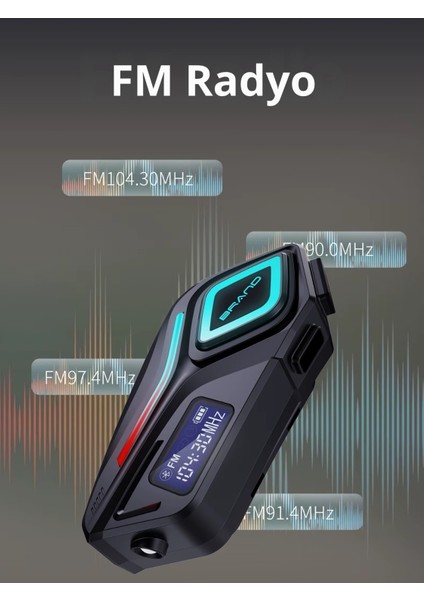 K08 LED Fenerli Intercom Bluetooth Motosiklet Kask Kulaklığı Intercom Kulaklık fırsatları