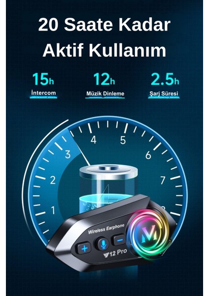 Y12 Pro Intercom Bluetooth Motosiklet Kask Kulaklığı Intercom Kulaklık indirimleri