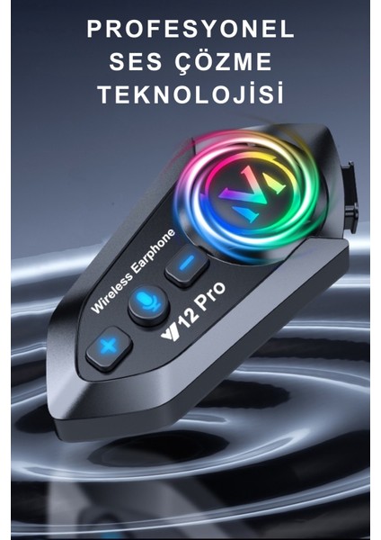 Y12 Pro Intercom Bluetooth Motosiklet Kask Kulaklığı Intercom Kulaklık