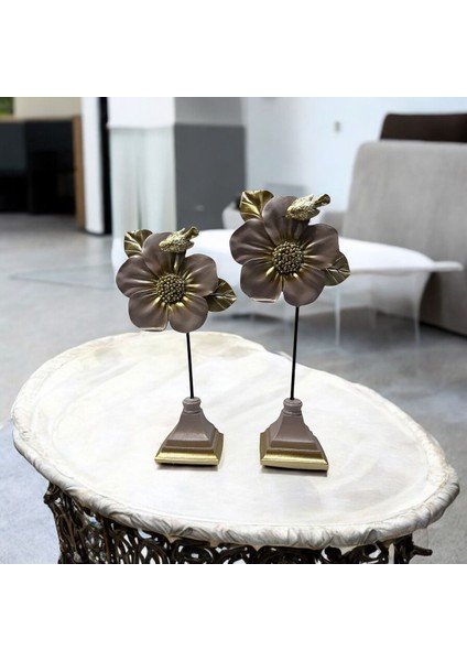 Dekoratif Polyester Ikili Çiçek Aksesuar Vizon Gold Eskitme fiyatları