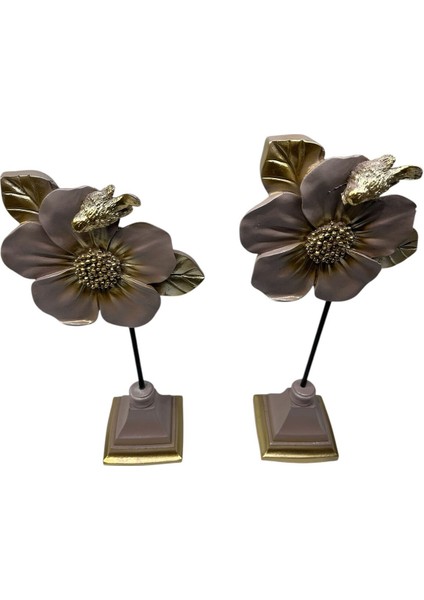 Dekoratif Polyester Ikili Çiçek Aksesuar Vizon Gold Eskitme indirimleri