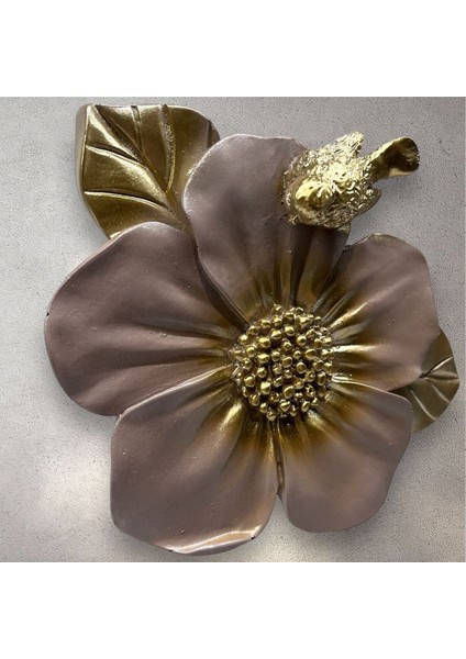 Dekoratif Polyester Ikili Çiçek Aksesuar Vizon Gold Eskitme