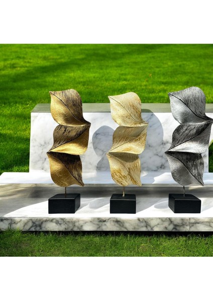 Dekoratif Polyester Tekli Yaprak Aksesuar Krem Eskitme