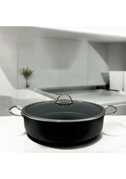 Tuna House Granit Basık Tencere 30 cm Siyah fiyatları