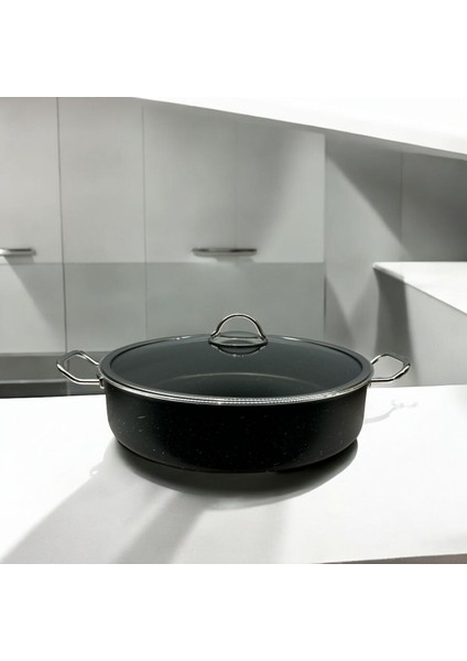 Tuna House Granit Basık Tencere 30 cm Siyah fırsatları