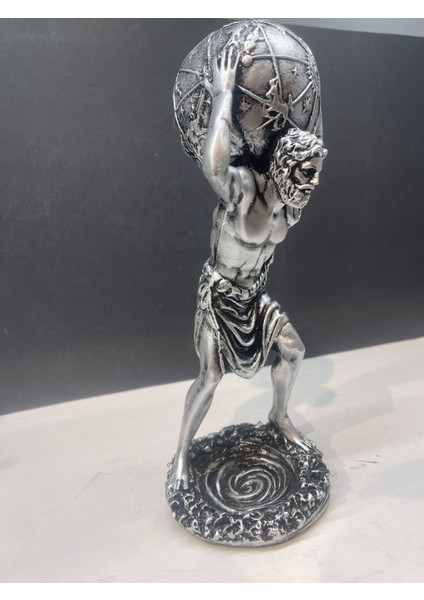 Dekoratif Polyester Atlas Adam Heykeli Gümüş-Eskitme fiyatları