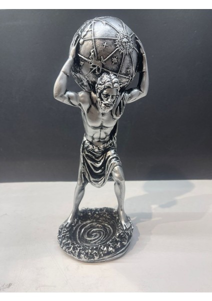 Dekoratif Polyester Atlas Adam Heykeli Gümüş-Eskitme modelleri