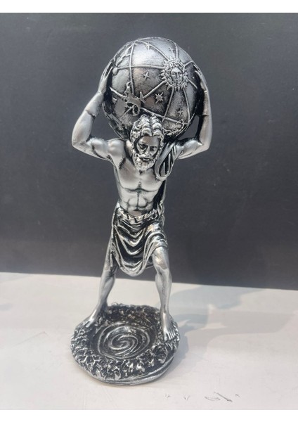 Dekoratif Polyester Atlas Adam Heykeli Gümüş-Eskitme fırsatları