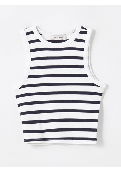 Yeni Sezon Bisiklet Yaka Çizgili Kadın Crop indirimleri