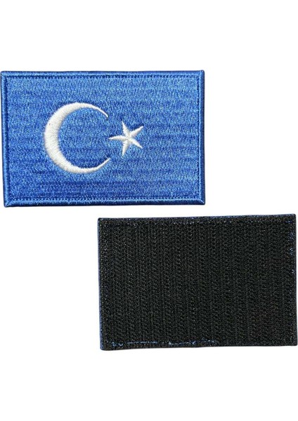 Doğu Türkistan Bayrağı Patch Nakış Arma - 8x5 cm fiyatları