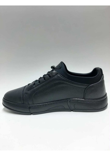 Hakiki Deri Bağcıksız Rahat Siyah Renk Kauçuk Tabanlı Esnek Kışlık Erkek Ayakkabı C-49251174HSA modelleri
