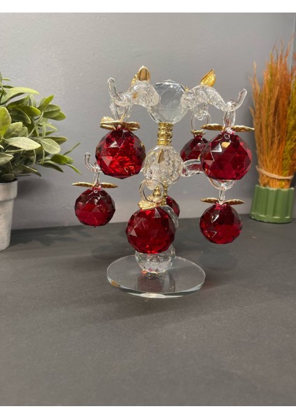 Dekoratif Kristal Cam Sekizli Ağaç Dal Elma Kırmızı fiyatları