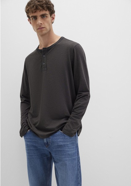 Uzun Kollu Antrasit Tişört 0613117-70092