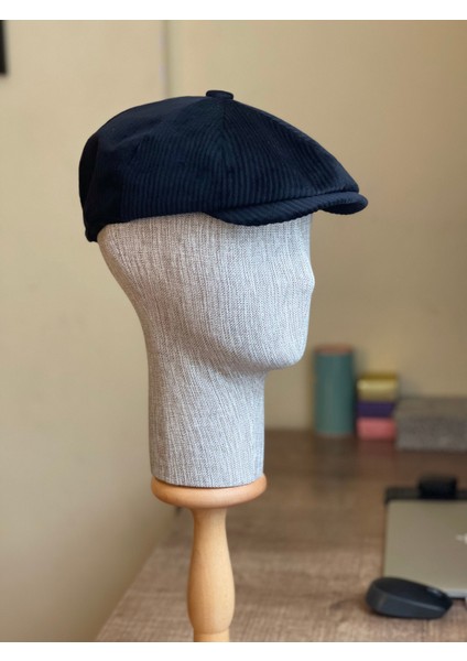 Standart Kışlık Kadife Ingiliz Kasket Dökümlü Peaky Blinders Model Erkek Kasket Kadife Kasket