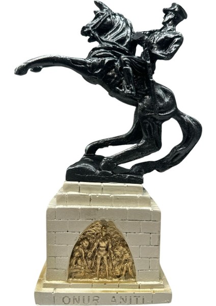 Dekoratif Polyester Atatürk Onur Anıtı Heykeli Siyah Krem