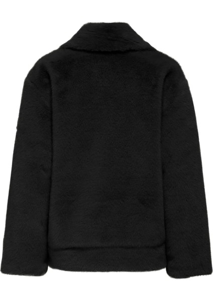 Kadın Suni Kürk Düğme Kapamalı Siyah Ceket - 15350360 fiyatları