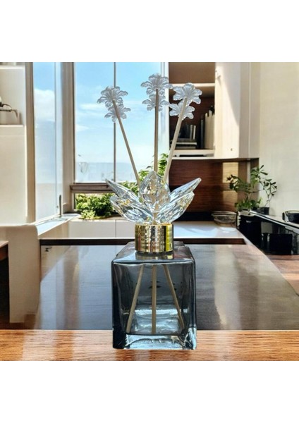 Dekoratif Kristal Cam Oda Koku Şişesi Füme- Gold fiyatları