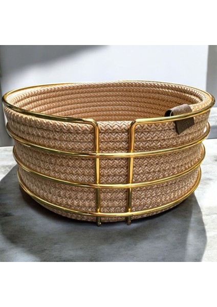 Dekoratif Metal Örme Ekmek Sepeti Turuncu modelleri