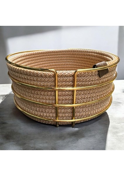 Dekoratif Metal Örme Ekmek Sepeti Turuncu fırsatları