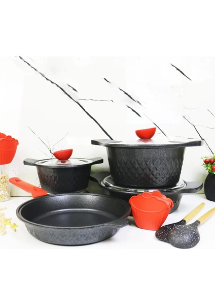 Hascevher Evita Döküm 7 Parça Tencere Seti Siyah indirimleri