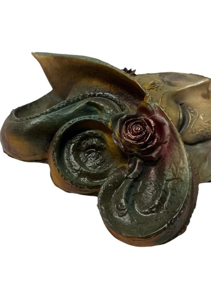 Dekoratif Polyester Duvara Asmalı Kadın Yüz Maske Tablo Yeşil Bordo indirimleri