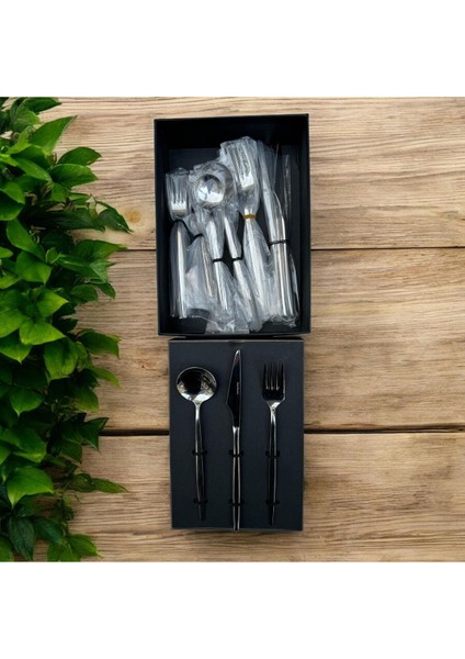 Bambum Vibe 36 Parça Çatal Kaşık Bıçak Takımı Gümüş