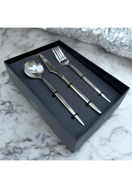 Bambum Vibe 36 Parça Çatal Kaşık Bıçak Takımı Gümüş