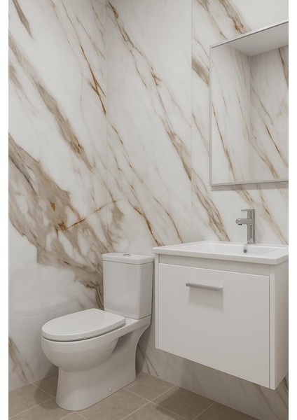 Shiny Royal Marble Mermer Desenli 60X30CM Yapışkanlı Mutfak Banyo Kaplama Duvar Paneli Kağıdı CF-004 fırsatları