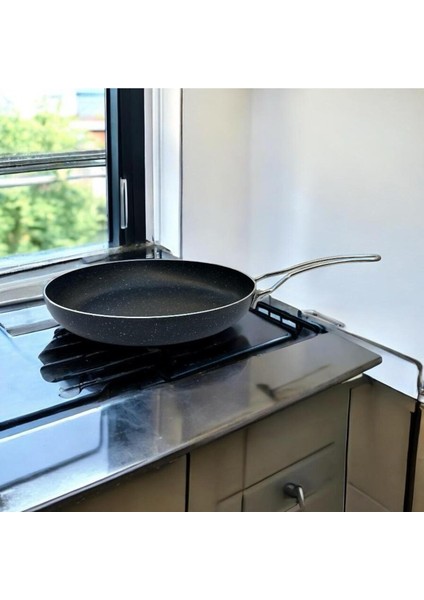 Tuna House Granit Kapaksız Tava 26 cm Siyah