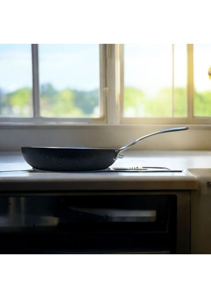 Tuna House Granit Kapaksız Tava 26 cm Siyah