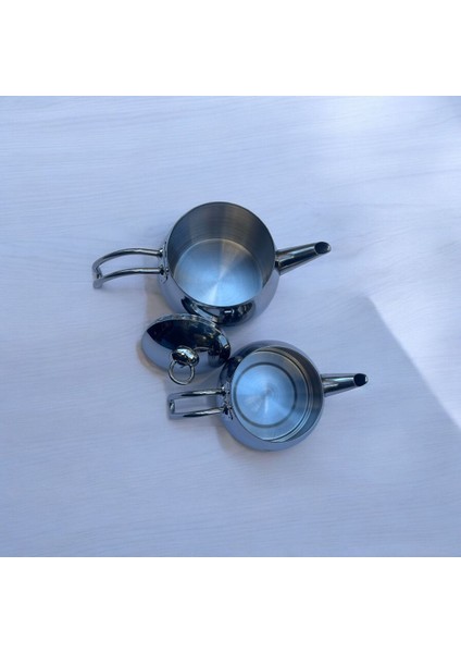 Home Perfect Orta Boy Çelik Çaydanlık Takımı Metal Sap