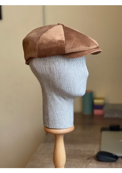 Standart Kışlık Kadife Ingiliz Kasket Dökümlü Peaky Blinders Model Erkek Kasket Kadife Kasket