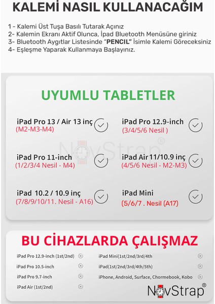 Apple iPad Pro 13 (M4/m5) ile Uyumlu Dokunmatik Tablet Kalemi Avuç Içi Reddi Pencil C10A Manyetik Şarjlı Kısayol Tuşlu Bluetooth Stylus fırsatları