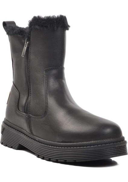 Çocuk Günlük Içi Kürklü Bağcıklı Fermuarlı Rahat Bot - Siyah 01 - 32 fiyatları