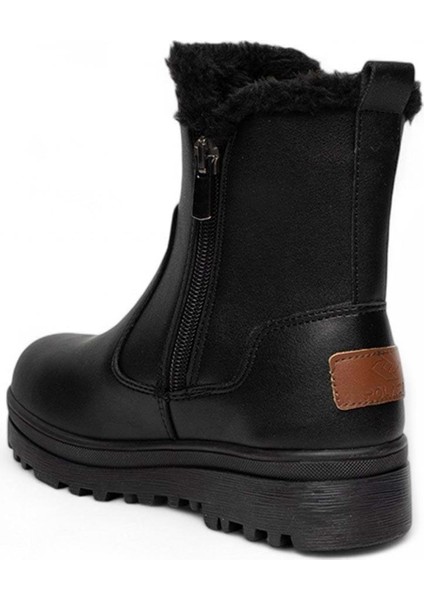 Çocuk Günlük Içi Kürklü Bağcıklı Fermuarlı Rahat Bot - Siyah 01 - 32 indirimleri