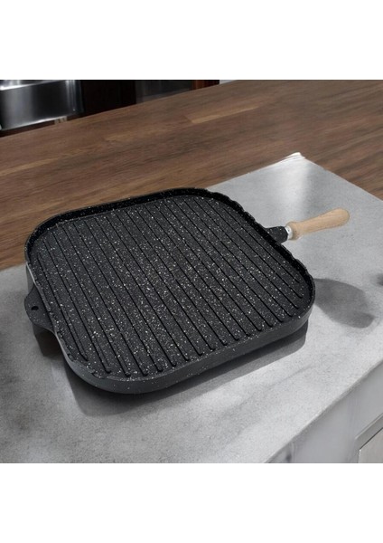 Eda Döküm Kare Gözleme Tavası 34X34 cm Siyah