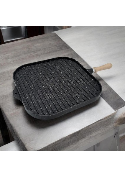 Eda Döküm Kare Gözleme Tavası 34X34 cm Siyah