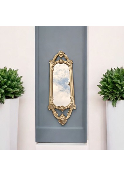 Dekoratif Polyester Tekli Niş Ayna Gold Sade