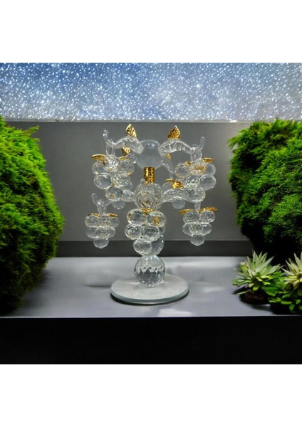 Dekoratif Kristal Cam Sekizli Salkım Üzüm Şeffaf Gold fiyatları