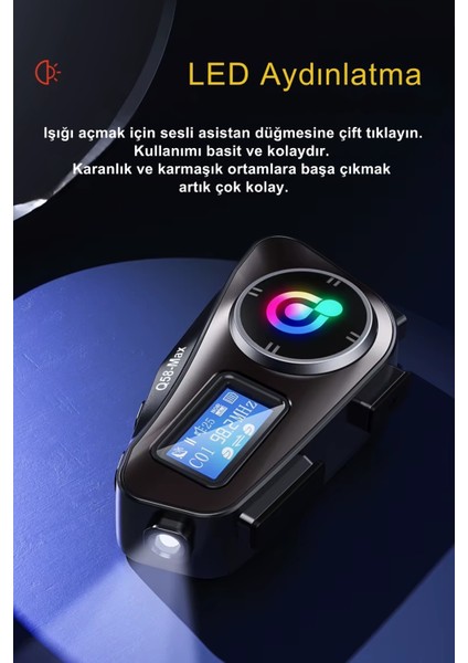 Q58 Max LED Ekranlı Motosiklet Kask Uyumlu Kulaklık Intercom LED Işıklı Kask Bluetooth Kulaklık fırsatları