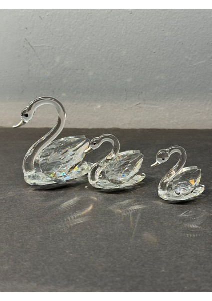 Dekoratif Kristal Cam Üçlü Kuğu Gümüş indirimleri