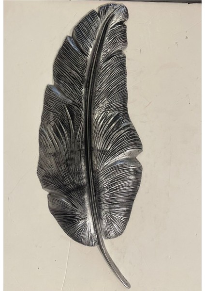 Dekoratif Polyester Tekli Duvara Asmalı Yaprak Gümüş Eskitme