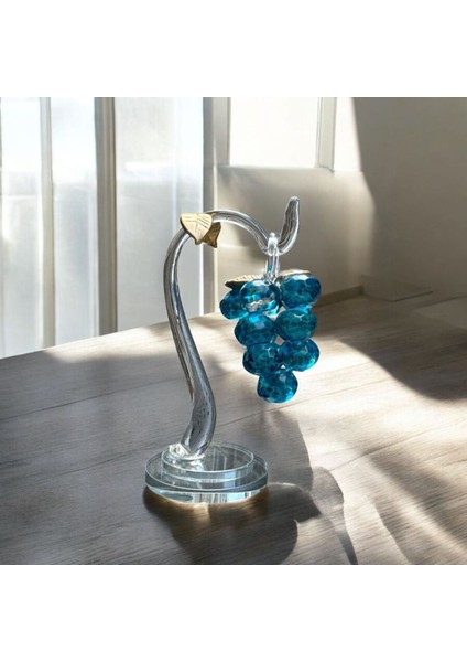 Dekoratif Kristal Cam Tekli Salkım Üzüm Deniz Mavisi Gold fiyatları