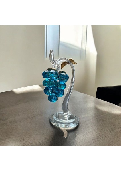 Dekoratif Kristal Cam Tekli Salkım Üzüm Deniz Mavisi Gold fırsatları